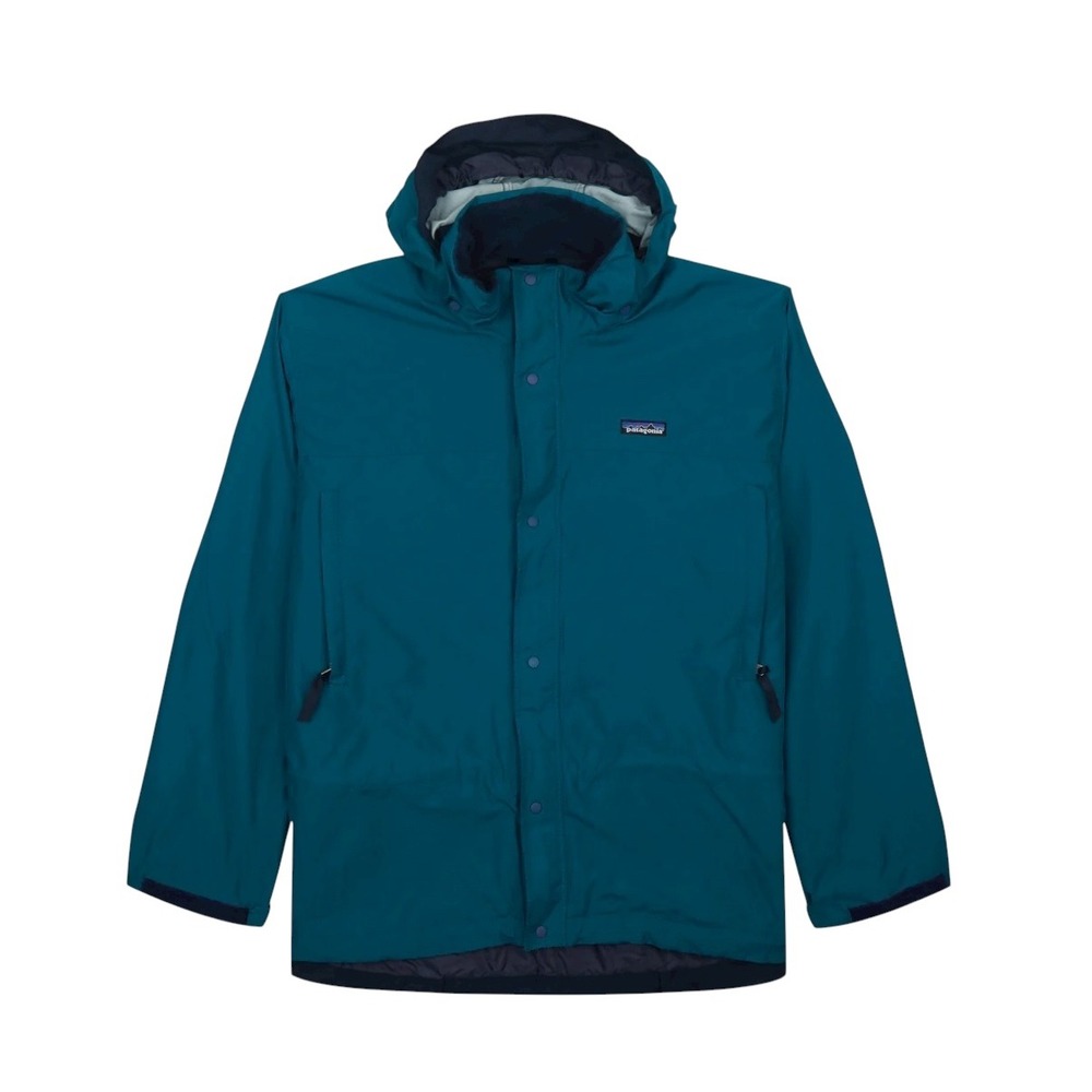 Vintage Patagonia‎ Men's Glade Runner Jacket Style 83122 Teal Blue Hooded Size S